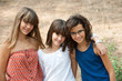 Portrait of three cute teenage girls.