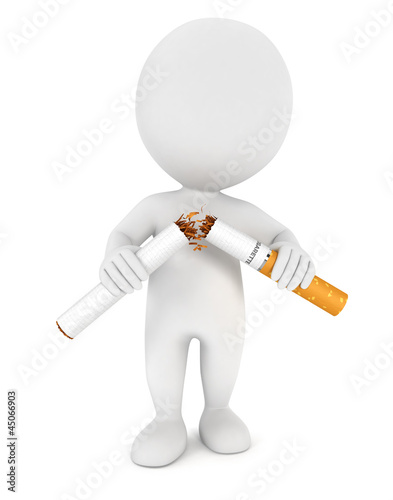 Photo: 3d white people stopped smoking 3d white people stopped smoking