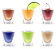 Set of colorful alcohol shots drink