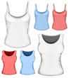 Vector woman t-shirt (undershirt) design template.