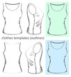 woman undershirt design template. outline