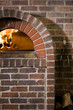 "USA, Utah, Orem, close-up of brick fireplace"