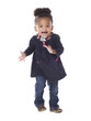 Studio portrait of baby girl (18-23 months) dancing