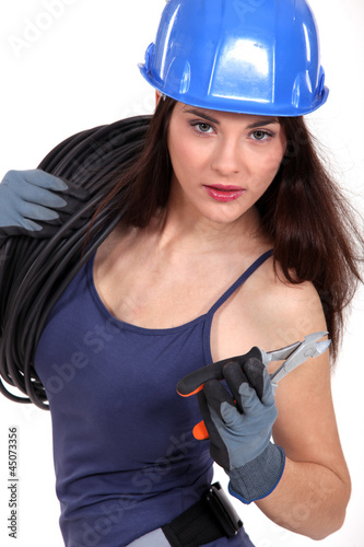 Photo: Female electrician Female electrician