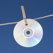 DVD hanging on washing line