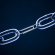 Photo: Paperclip connecting two chain links Paperclip connecting two chain links