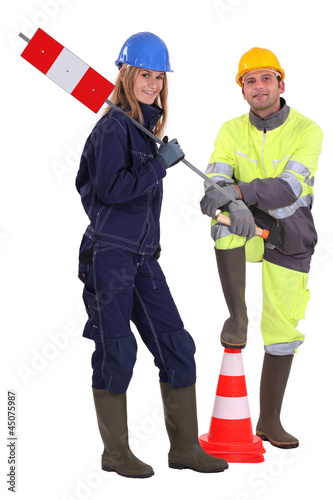 Photo: road workers road workers