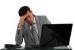 Businessman receiving a disappointing e-mail