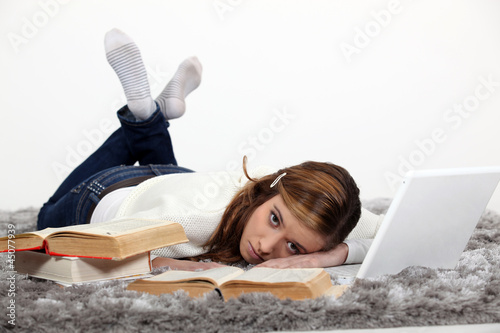 Photo: Bored female student Bored female student