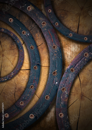 Illustration: Wooden Grunge Background - Circles Wooden Grunge Background - Circles