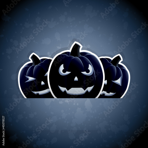 Vector: Pumpkins on dark blue background Pumpkins on dark blue background