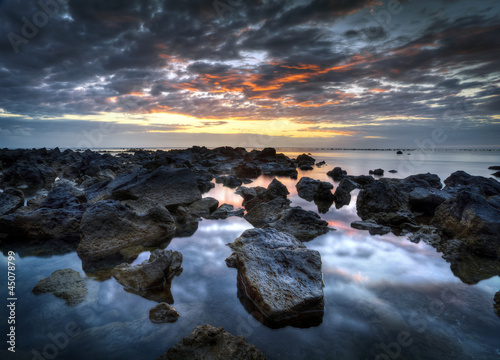Photo: Crépuscule sur littoral réunionnais Crépuscule sur littoral réunionnais