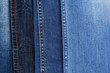 Many jeans closeup