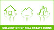 Real estate symbols on hands