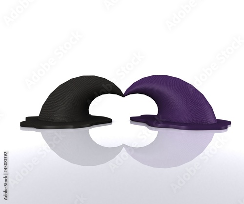 Illustration: Pair of magical Hats - 3D Pair of magical Hats - 3D