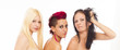 Three sexy woman on white isolated background