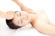 Beautiful young woman in spa. Portrait of asian.