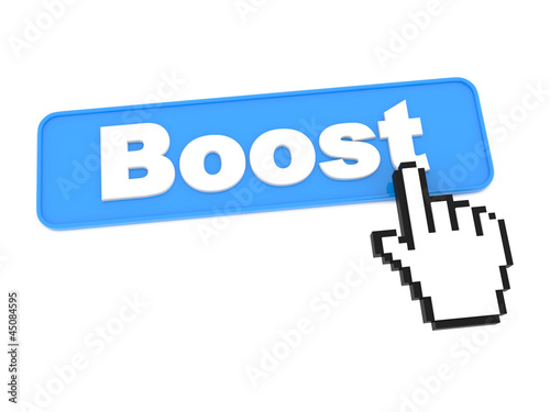 Illustration: Blue Web Button with Word Boost on It. Blue Web Button with Word Boost on It.