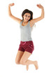 Foto: young woman jumping young woman jumping