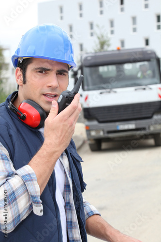 Photo: Foreman overlooking work site Foreman overlooking work site