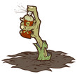 Vector: zombie hand paints graffiti zombie hand paints graffiti