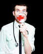 Surprised Doctor Showing Health Care Cross