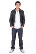 Man posing in leather jacket