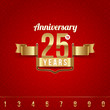 Vector: Decorative golden emblem of anniversary - vector illustration Decorative golden emblem of anniversary - vector illustration