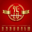 Vector: Decorative anniversary golden emblem - vector illustration Decorative anniversary golden emblem - vector illustration