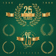 Vector: Anniversary golden emblems and decorative elements Anniversary golden emblems and decorative elements