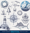 Vector: Nautical hand drawn vector set Nautical hand drawn vector set
