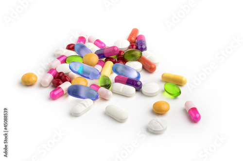 Photo: drugs on white background drugs on white background