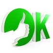 3d ok sign with hand design