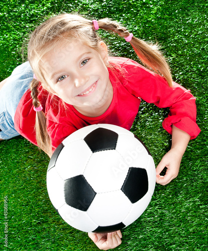 Photo: girl with soccer ball girl with soccer ball