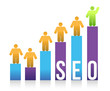 People and colorful seo graph illustration
