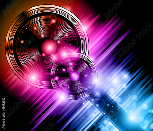Vector: Magic Star Lights Disco flyer background Magic Star Lights Disco flyer background