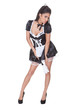 Sensual woman in skimpy maids uniform