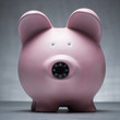 Studio shot of piggy bank with combination lock