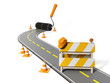 3d illustration: Repairs, maintenance and construction of paveme