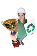 Tradeswoman receiving an award