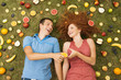 Couple with fruit