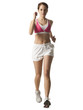 "Young woman walking for exercise, studio shot"