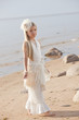 Girl walking along the Beach