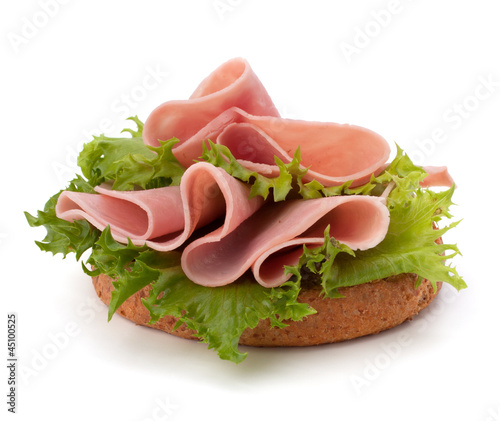 Photo: healthy sandwich with vegetable and smoked ham healthy sandwich with vegetable and smoked ham