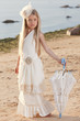 Girl walking along the Beach
