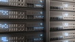 Working data servers with flashing LED lights