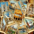 travel in Italy - vintage collage from old cards