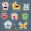 Collection of cute colorful monsters, vector
