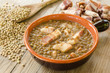 Zuppa di lenticchie e lardo - lentil soup and bacon