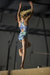 USA, Utah, Orem, girl (10-11) exercising on balance beam